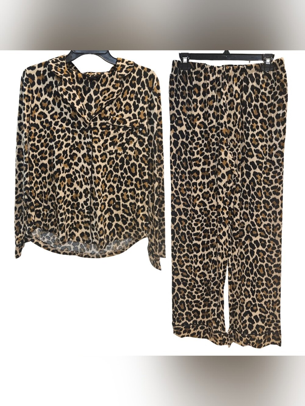 Kate Spade Pajama Set Animal Print Long Sleeve & Pants Large NWT